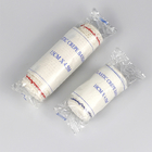 Medische elastische crêpe bandagerol niet-steriel 80% katoen blauw / rode draad