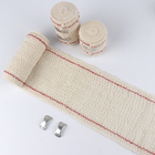 Medische elastische crêpe bandagerol niet-steriel 80% katoen blauw / rode draad