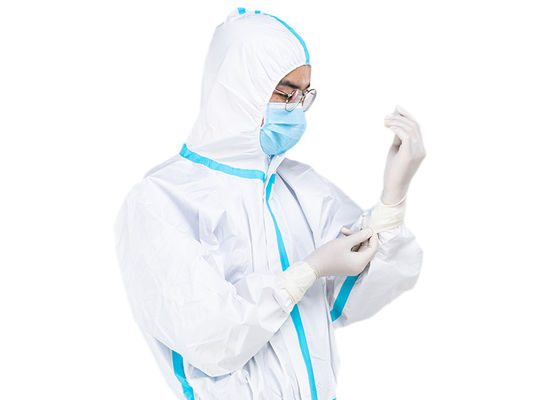 Witte Microporous Medisch schrobt Kostuums Beschikbaar Overtrek met Hood Anti Virus Suits