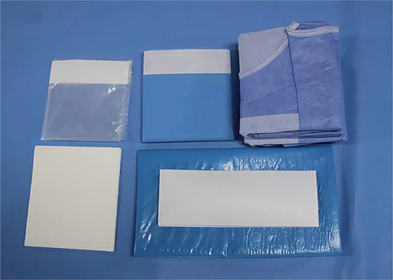 Het cardiovasculaire van de de Stoffen Steriele Groene Chirurgische Essentiële Laminering van SMS van het Procedurepak Geduldige beschikbare chirurgische pak