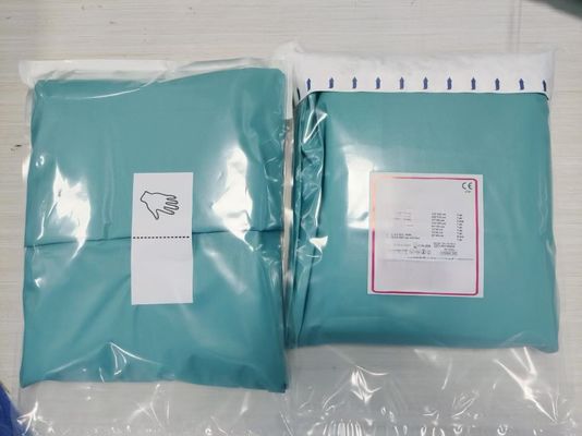 Groene viscose laminatie niet-geweven basis op maat chirurgische verpakking voor ziekenhuis