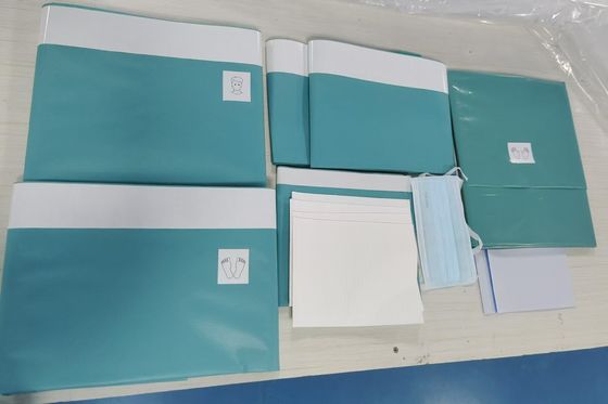 Groene viscose laminatie niet-geweven basis op maat chirurgische verpakking voor ziekenhuis